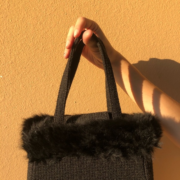 VINTAGE 90s FUR PURSE - Picture 2 of 3